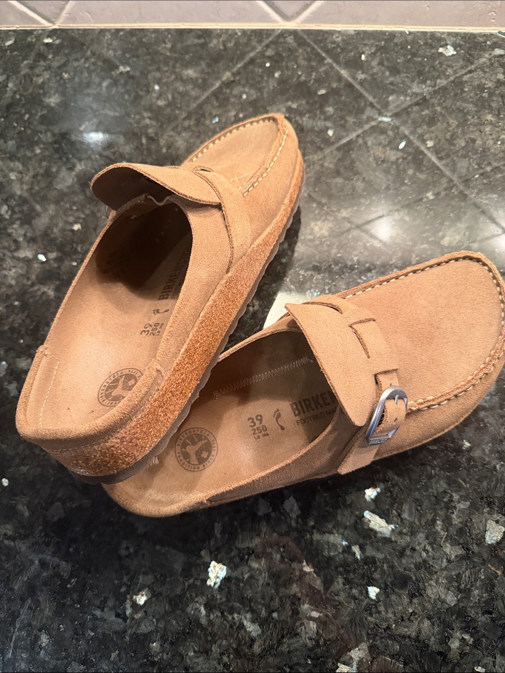 Birkenstock Women’s Suede Slip-On “Buckley” Loafers in color “Tea” - Picture 3 of 5